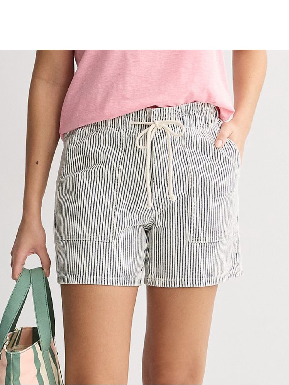 Kohl's Black and White Striped Drawstring Women's Shorts